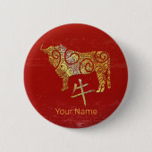 Os Chinese Zodiac Horoscoop sterrenbeeld Ronde Button 5,7 Cm (Voorkant)