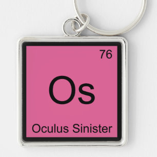 Os - Oculus Sinister Chemie Elementsymbool Oog Sleutelhanger
