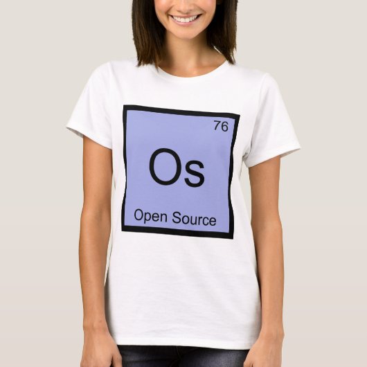Os - Open Source scheikunde elementsymbool softwar T-shirt (Voorkant)