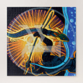 OS Rune Art Puzzel | Angelsaksische Viking Runic ᚩ (Verticaal)