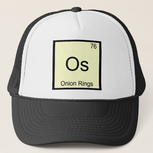 Os - Uienringen Grappig Chemie Elementsymbool Trucker Pet (Voorkant)