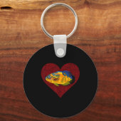 Os Valentines Day Fish Love Fingerprint Sleutelhanger (Voorkant)