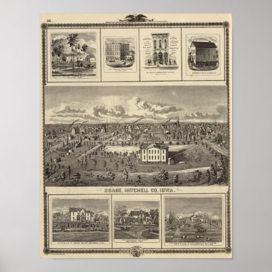 Osage Bldgs, boerderijen, residenties Poster (Voorkant)