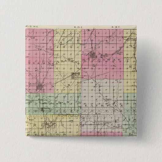 Osage County, Kansas Vierkante Button 5,1 Cm (Voorkant)