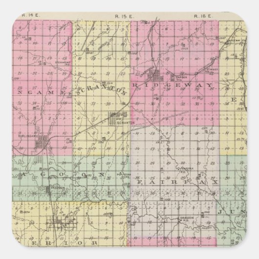 Osage County, Kansas Vierkante Sticker (Voorkant)