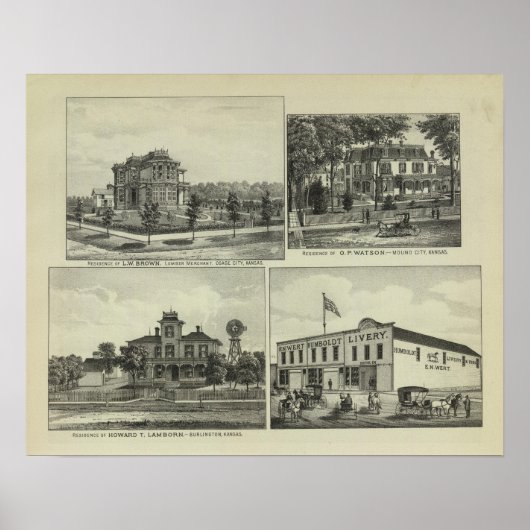 Osage, Mound en Burlington, Kansas Poster (Voorkant)