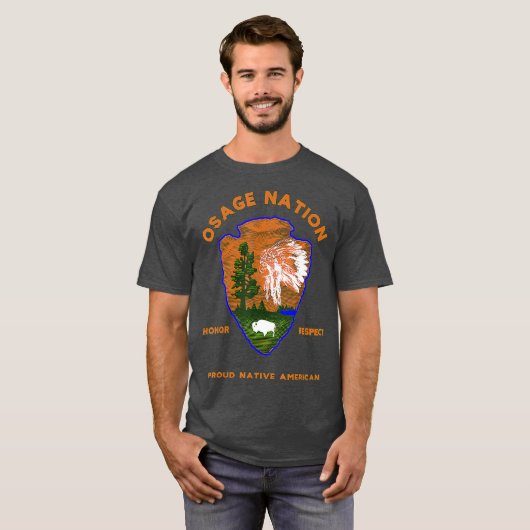 Osage Nation Native American Indian Pride Honor T-shirt (Voorkant volledig)