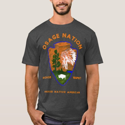 Osage Nation Native American Indian Pride Honor T-shirt (Voorkant)