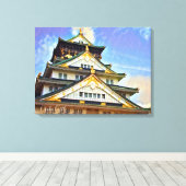 Osaka Castle (Blue sky ver.) Canvas Afdruk (Insitu (Houten vloer))