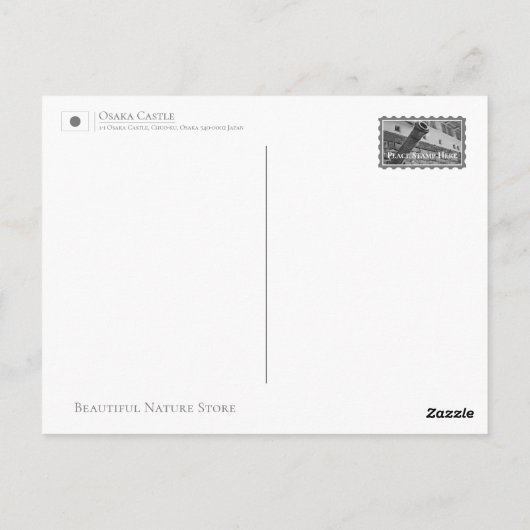 Osaka Castle (Dark ver.) ポストカード Briefkaart (Achterkant)