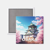 Osaka Castle Japan kersenbloesem Magneet (Voorkant / Achterkant)