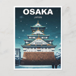 Osaka Castle Japan Nachtreizen Briefkaart