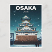 Osaka Castle Japan Nachtreizen Briefkaart (Voorkant)