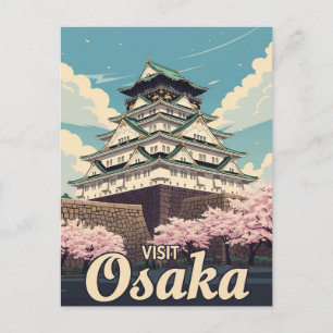 Osaka Castle Japan Reizen Briefkaart