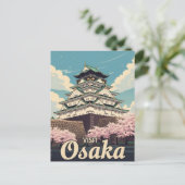  Osaka Castle Japan Reizen Briefkaart (Staand voorkant)