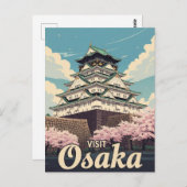  Osaka Castle Japan Reizen Briefkaart (Voorkant / Achterkant)