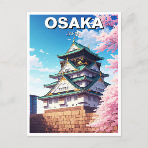 Osaka Castle Japan Reizen Briefkaart