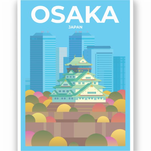 Osaka Castle Japan Sticker (Voorkant)