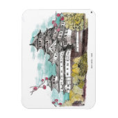 Osaka Castle Japan Waterverf Illustratie Magneet (Verticaal)