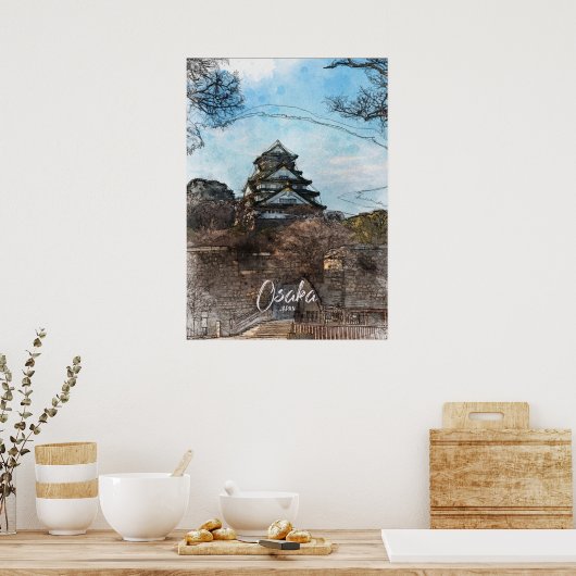 Osaka Castle Sketch Poster (Keuken)