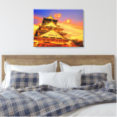 Osaka Castle (Sunset ver.) [Premium Canvas] Canvas Afdruk (Insitu (Slaapkamer))