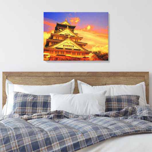 Osaka Castle (Sunset ver.) [Premium Canvas] Canvas Afdruk (Insitu (Slaapkamer))