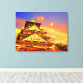 Osaka Castle (Sunset ver.) [Premium Canvas] Canvas Afdruk (Insitu (Houten vloer))