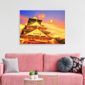 Osaka Castle (Sunset ver.) [Premium Canvas] Canvas Afdruk (Insitu (Woonkamer))