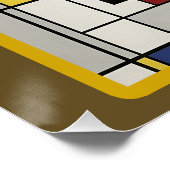 OSAKA central map Piet Mondrian style Perfect Poster (Hoek)