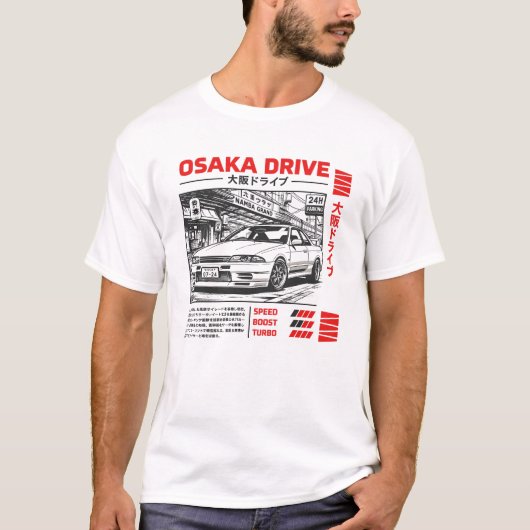 Osaka Drive JDM Street Racing Art T-shirt (Voorkant)