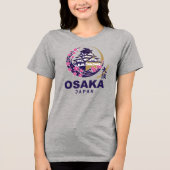 Osaka Japan Cherry Blossoms Tri-Blend Shirt (Voorkant)