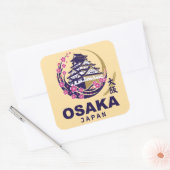 Osaka Japan Cherry Blossoms Vierkante Sticker (Envelop)