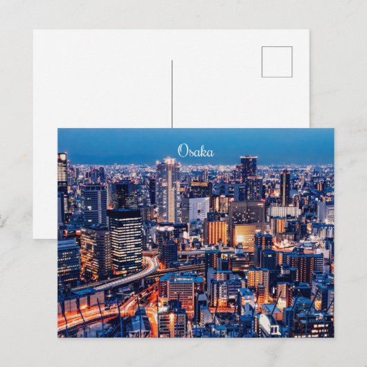 Osaka Japan cityscape photograph Feestdagenkaart (Voorkant / Achterkant)