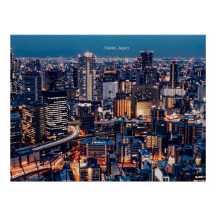 Osaka Japan cityscape photograph Perfect Poster