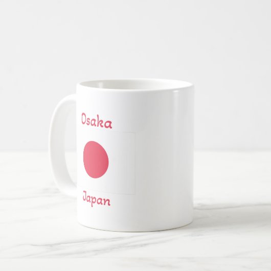 Osaka Japan Flag Coffee Mok (Voorkant links)
