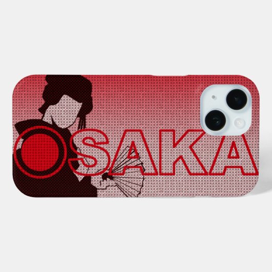 Osaka Japan Geisha iPhone Case (Achterkant (horizontaal))