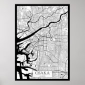 Osaka Japan Kaart Poster (Voorkant)