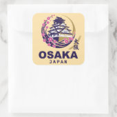 Osaka Japan Kersenbloesem Vierkante Sticker (Tas)