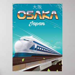 Osaka Japan kogeltrein vintage reisposter Poster