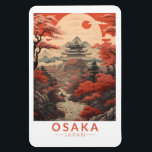Osaka Japan Reizen Kunst Vintage Magneet<br><div class="desc">Osaka retro vector reisontwerp. Het staat bekend om zijn moderne architectuur,  nachtleven en stevig straatvoedsel. Het 16e-eeuwse shogunaat van het kasteel van Osaka,  dat verschillende restauraties heeft ondergaan,  is zijn belangrijkste historische bezienswaardigheid.</div>