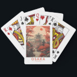 Osaka Japan Reizen Kunst Vintage Pokerkaarten<br><div class="desc">Osaka retro vector reisontwerp. Het staat bekend om zijn moderne architectuur,  nachtleven en stevig straatvoedsel. Het 16e-eeuwse shogunaat van het kasteel van Osaka,  dat verschillende restauraties heeft ondergaan,  is zijn belangrijkste historische bezienswaardigheid.</div>