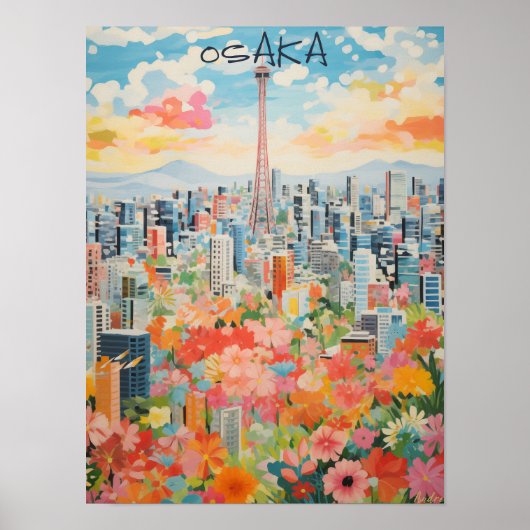 Osaka Japan Reizen Stad Muurkunst Esthetisch Poster (Voorkant)
