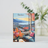 Osaka Japan Reizen Stad Schilderen Esthetisch Briefkaart (Staand voorkant)