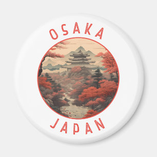 Osaka Japan Retro Noodlijdende Cirkel Magneet