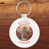 Osaka Japan Retro Noodlijdende Cirkel Sleutelhanger (Voorkant)