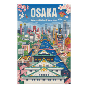 Osaka Japan Retro Reisposter Vintage Kunst Perfect Poster