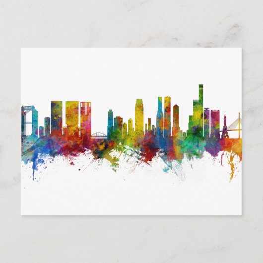 Osaka Japan Skyline Briefkaart (Voorkant)