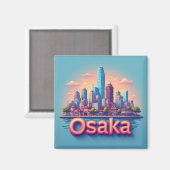 Osaka Japan Stad Reis Souvenir 🗺️ Magneet (Voorkant / Achterkant)