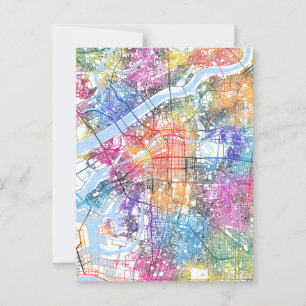Osaka Japan Stadkaart Briefkaart