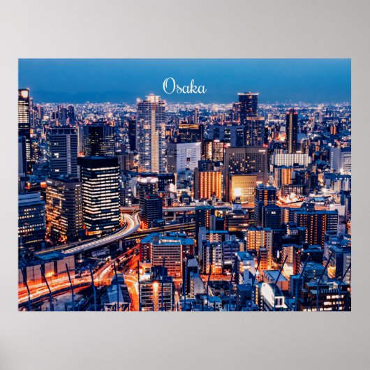 Osaka, Japan stadsgezicht Poster (Voorkant)